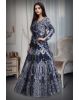 Navy Blue Heavy Stone Worked Bridal Lehenga