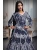Navy Blue Heavy Stone Worked Bridal Lehenga