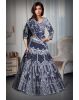 Navy Blue Heavy Stone Worked Bridal Lehenga