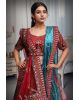 Rani Pink Heavy Embroidered Velvet Lehenga With Maroon Blouse And Double Dupattas
