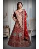 Maroon Colour Heavy Embroidery Jarkan Work  Velvet Lehenga