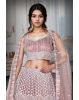 Burnt Mauve Heavy Stone Worked Bridal Lehenga