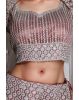 Burnt Mauve Heavy Stone Worked Bridal Lehenga