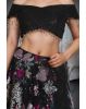 Black Pre Wedding Lehenga With Floral Embellishment All over the Skirt