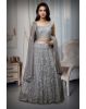 Silver Grey Heavy Stone  Worked Bridal Lehenga