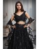 Black Heavy Beads Worked Bridal Lehenga