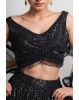 Black Heavy Beads Worked Bridal Lehenga