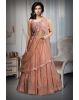 Pastel Peach Georgette  Heavy Worked Lehenga