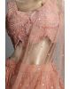 Pastel Peach Georgette  Heavy Worked Lehenga