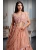 Pastel Peach Georgette  Heavy Worked Lehenga