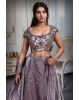 Lilac Tissue Silk Lehenga With Heavy Stone Worked Blouse , Plain Skirt And Ruffle Dupatta