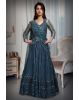 Teal Blue Minimal Lehenga With Exquisite Sequin Work Embellishment Along With Same Colour Blouse And Dupatta