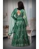 Bottle Green Crop Top Lehenga With Heavy Stonework And Threadwork