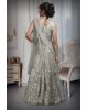 Beige Colour Crop Top Lehenga With Heavy Detailed Skirt With Floral Designs And Sleeveless Blouse