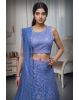 Lilac Net Lehenga With Threadwork And Stone Work Details And Same Colour Dupatta