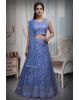 Lilac Net Lehenga With Threadwork And Stone Work Details And Same Colour Dupatta