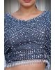 Dark Blue Net Lehenga With Threadwork And Stone Work Details And Same Colour Dupatta