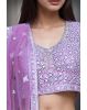 Rose Pink Heavy Stone Work Embellished Crop Top Lehenga With Same Colour Dupatta