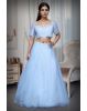 Powder Blue Net Lehenga With Threadwork And Stone Work Details