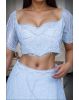 Powder Blue Net Lehenga With Threadwork And Stone Work Details