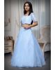 Powder Blue Net Lehenga With Threadwork And Stone Work Details