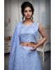 White Minimal Net Lehenga With Threadwork Details And Same Colour Dupatta