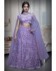 Light Pink Minimal Net Lehenga With Threadwork Details And Same Colour Dupatta