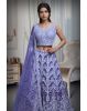 Heather Purple Crop Top Lehenga With Detailed Hand Embroidery And Stone Work Details With Same Color Net Dupatta