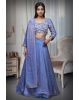 Lavender Tissue Silk Crop Top Lehenga With Elegant Handwork Details