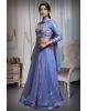 Lavender Tissue Silk Crop Top Lehenga With Elegant Handwork Details