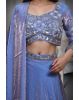 Lavender Tissue Silk Crop Top Lehenga With Elegant Handwork Details