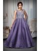 Blue Lilac Exquisite Gown With Neckline Detailing And Rainbow Textured Work On Center Front