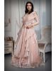 Almond Beige Colour Heavy Work Crushed Drapping  Gown With Heavy Embellishment on left Shoulder And Yoke