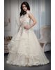 Ivory Colour Multi Flared Gown With Heavy Detailed Yoke Part And Transparent Waist