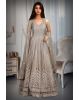 Beige heavy Worked Gown With Exquisite Texture And Embellishment Work All Over The Body