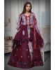 Red Net Gown With Heavy Embellished Golden Stone Work In Yoke Part