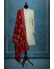 Dark Maroon Grooms Shawl With Beige Colour Detailing