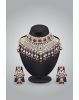 Gold Plated Red And White Kundan Heavy Bridal Jewellery Set
