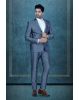 2 Pcs Polyester Viscose In Metalic Blue 2Pc Suit