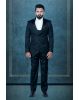 Polyester Viscose In Black 3Pc Suit
