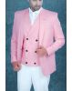 3 Pc Jaquard In Peach Jacket 3Pc Suit