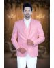 3 Pc Jaquard In Peach Jacket 3Pc Suit