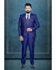3 Pcs Imported Terry Rayon In Royal Blue 3Pc Suit