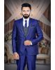 3 Pcs Imported Terry Rayon In Royal Blue 3Pc Suit