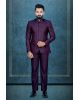 2 Pcs Poly Rayon In Regal Purple Bandhgala Jodhpuri