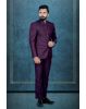 2 Pcs Poly Rayon In Regal Purple Bandhgala Jodhpuri
