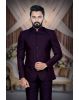 2 Pcs Poly Rayon In Regal Purple Bandhgala Jodhpuri