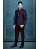 2 Pcs Polyester Viscose In Regal Purple Bandhgala Suit