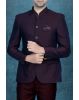 2 Pcs Polyester Viscose In Regal Purple Bandhgala Suit