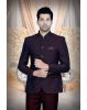2 Pcs Polyester Viscose In Regal Purple Bandhgala Suit